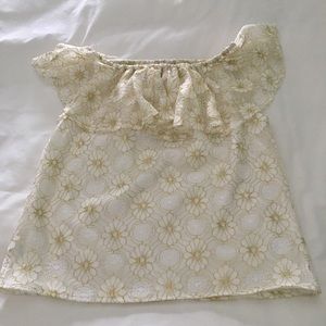 Off The Shoulder Lace Top Size L Fits Like A Med